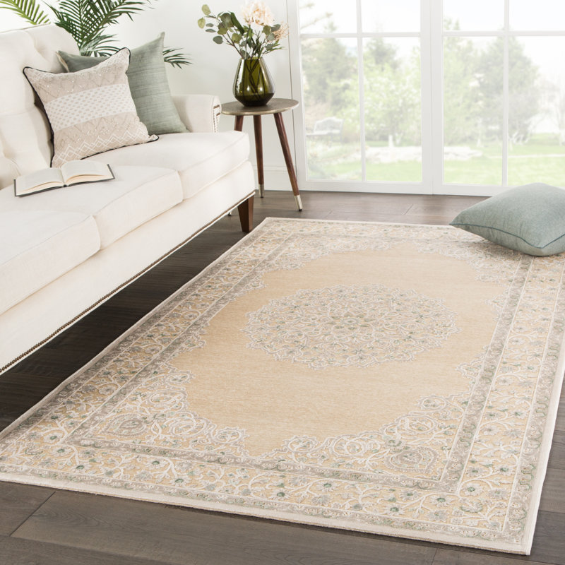 Warsaw Medallion Beige/Green Area Rug & Reviews Joss & Main